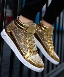 Men’s Fashion Street Style Sneakers SHOES, HATS & BAGS Sports Shoes & Floaters cb5feb1b7314637725a2e7: Black|Gold|Siver 