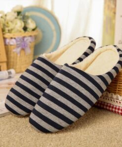Men’s Soft Striped Velvet Slippers Casual Shoes & Boots SHOES, HATS & BAGS cb5feb1b7314637725a2e7: Coffee|Navy Blue|Pink|Red|Yellow 