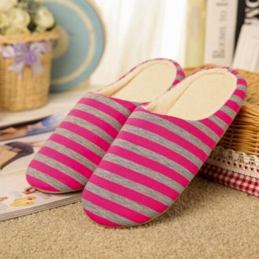 Men’s Soft Striped Velvet Slippers Casual Shoes & Boots SHOES, HATS & BAGS cb5feb1b7314637725a2e7: Coffee|Navy Blue|Pink|Red|Yellow