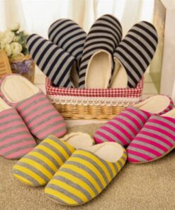 Men’s Soft Striped Velvet Slippers Casual Shoes & Boots SHOES, HATS & BAGS cb5feb1b7314637725a2e7: Coffee|Navy Blue|Pink|Red|Yellow 