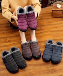 Waterproof Winter Quilted Ankle Boots Casual Shoes & Boots SHOES, HATS & BAGS cb5feb1b7314637725a2e7: Black|Blue|Brown|Gray|Red 