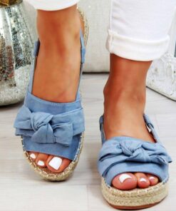 Women’s Bow Design Canvas Sandals Casual Shoes & Boots SHOES, HATS & BAGS cb5feb1b7314637725a2e7: Beige|Blue|Pink|Yellow 