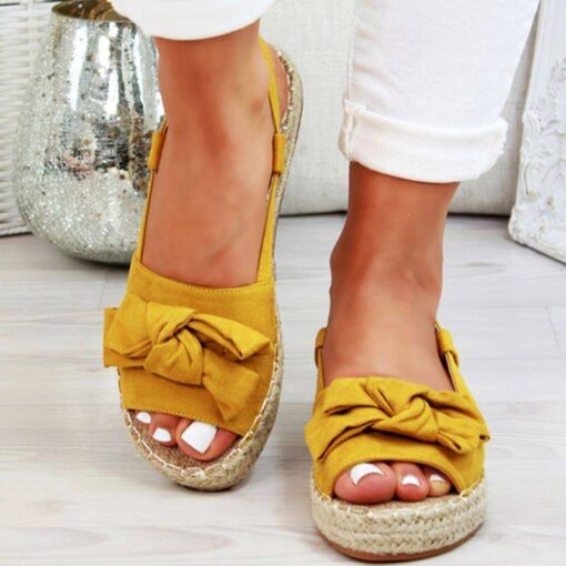 Women’s Bow Design Canvas Sandals Casual Shoes & Boots SHOES, HATS & BAGS cb5feb1b7314637725a2e7: Beige|Blue|Pink|Yellow