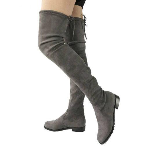 Trendy Winter Suede Women’s Knee-High Boots Casual Shoes & Boots SHOES, HATS & BAGS cb5feb1b7314637725a2e7: Black|Dark Brown|Dark Gray|Dark Khaki|Light Grey|Nude|Purple Red