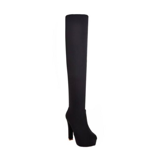 Fashion Winter High-Heeled Suede Women’s Knee-High Boots Casual Shoes & Boots SHOES, HATS & BAGS cb5feb1b7314637725a2e7: Black|Blue|Brown|Leopard
