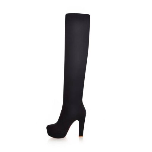 Fashion Winter High-Heeled Suede Women’s Knee-High Boots Casual Shoes & Boots SHOES, HATS & BAGS cb5feb1b7314637725a2e7: Black|Blue|Brown|Leopard