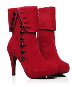 Elegant High-Heeled Suede Women’s Ankle Boots Casual Shoes & Boots SHOES, HATS & BAGS cb5feb1b7314637725a2e7: Black|Red 