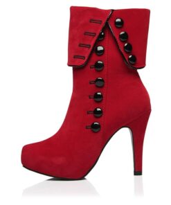 Elegant High-Heeled Suede Women’s Ankle Boots Casual Shoes & Boots SHOES, HATS & BAGS cb5feb1b7314637725a2e7: Black|Red
