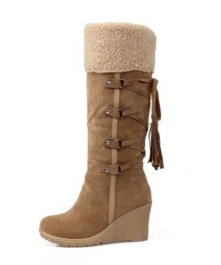 Women’s Winter Fur-Trim Suede Boots Casual Shoes & Boots SHOES, HATS & BAGS cb5feb1b7314637725a2e7: Beige|Black|Brown 