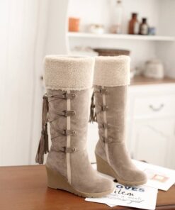 Women’s Winter Fur-Trim Suede Boots Casual Shoes & Boots SHOES, HATS & BAGS cb5feb1b7314637725a2e7: Beige|Black|Brown 
