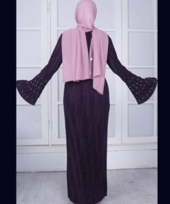 Women’s Islamic Long Pleated Cotton Prayer Dress FASHION & STYLE Men & Women Fashion cb5feb1b7314637725a2e7: Black|Pink|Purple 