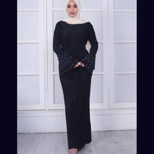 Women’s Islamic Long Pleated Cotton Prayer Dress FASHION & STYLE Men & Women Fashion cb5feb1b7314637725a2e7: Black|Pink|Purple