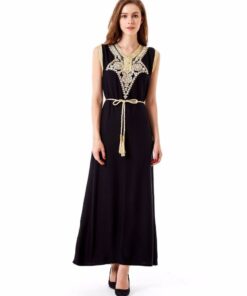 Women’s Islamic Maxi Summer Sleeveless Embroidered Cotton Dress FASHION & STYLE Men & Women Fashion cb5feb1b7314637725a2e7: Black|Blue|Green|Red 