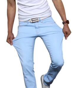 Men’s Casual Stretch Skinny Jeans FASHION & STYLE Jeans & Jeggings Men Fashion & Accessories cb5feb1b7314637725a2e7: Black|Blue|Khaki|Silver|Sky Blue|White