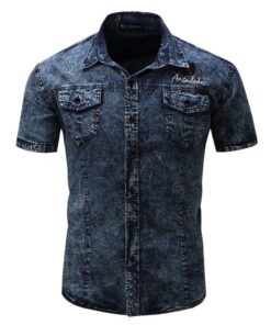 Men’s Casual Jeans Shirt FASHION & STYLE Men & Women Fashion Men Fashion & Accessories cb5feb1b7314637725a2e7: Black|Dark Blue