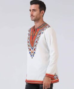 Traditional African Ornament Printed Men’s Shirt FASHION & STYLE Men & Women Fashion Men Fashion & Accessories cb5feb1b7314637725a2e7: Black|White 