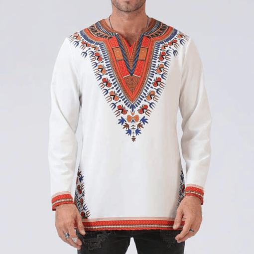 Traditional African Ornament Printed Men’s Shirt FASHION & STYLE Men & Women Fashion Men Fashion & Accessories cb5feb1b7314637725a2e7: Black|White