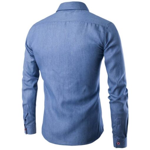 Fashion Casual Denim Men’s Shirt FASHION & STYLE Men & Women Fashion Men Fashion & Accessories cb5feb1b7314637725a2e7: Blue|Navy Blue