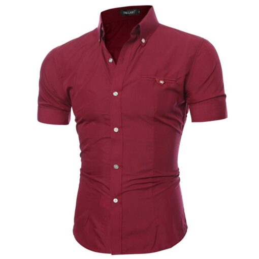 Fashion Summer Short-Sleeved Cotton Men’s Shirt FASHION & STYLE Men & Women Fashion Men Fashion & Accessories cb5feb1b7314637725a2e7: Black|Brown|Gray|Pink|Purple|Sky|White|Wine