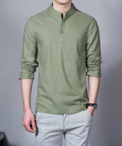 Cotton Casual Long-Sleeve Male Shirt FASHION & STYLE Men & Women Fashion Men Fashion & Accessories cb5feb1b7314637725a2e7: Army Green|Black|Blue|Grey|Khaki|Orange|White 
