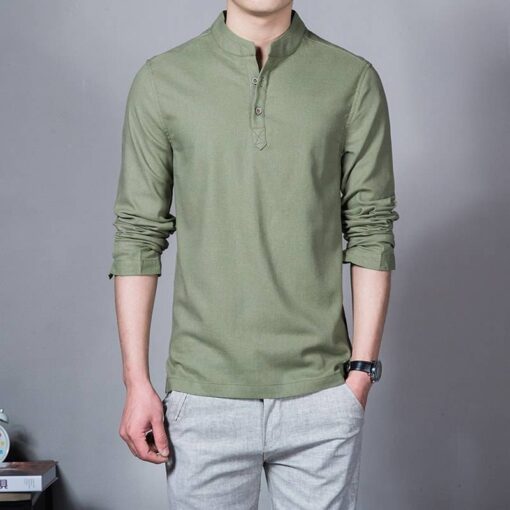 Cotton Casual Long-Sleeve Male Shirt FASHION & STYLE Men & Women Fashion Men Fashion & Accessories cb5feb1b7314637725a2e7: Army Green|Black|Blue|Grey|Khaki|Orange|White