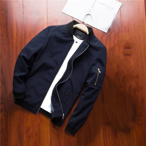 Fashion Spring Casual Men’s Pilot Jacket FASHION & STYLE Men & Women Fashion Men Fashion & Accessories cb5feb1b7314637725a2e7: Black|Blue|Red