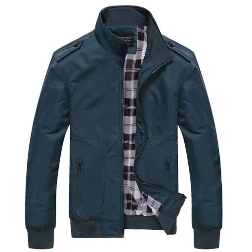 Casual Stand Collar Slim Jacket for Men FASHION & STYLE Men & Women Fashion Men Fashion & Accessories cb5feb1b7314637725a2e7: Black|Blue|Green|Grey|Khaki