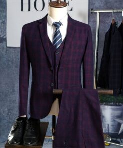 Men’s Plaided Suit Set 3 pcs Coats, Suits & Blazers FASHION & STYLE Men Fashion & Accessories cb5feb1b7314637725a2e7: blue|Blue|Khaki|Navy|Purple|Yellow 