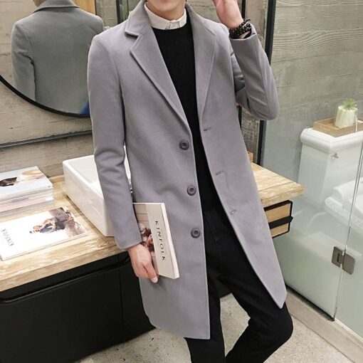 Men’s Classic Fall Coat Coats, Suits & Blazers FASHION & STYLE cb5feb1b7314637725a2e7: Black|Khaki|Light Grey|Navy Blue|Pink|Sapphire Blue