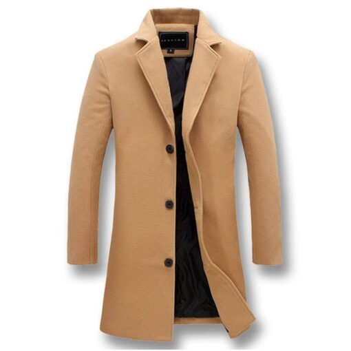 Fashion Men’s Long Windproof Jackets Coats, Suits & Blazers FASHION & STYLE cb5feb1b7314637725a2e7: Black|Blue|Gray|Khaki|Navy Blue