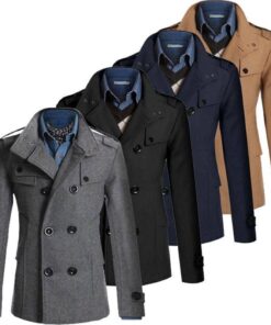 Men’s Classic Winter Double Breasted Coat Coats, Suits & Blazers FASHION & STYLE cb5feb1b7314637725a2e7: Black|Camel|Dark Gray|Navy Blue