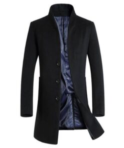 Men’s Classic Style Woolen Coat Coats, Suits & Blazers FASHION & STYLE cb5feb1b7314637725a2e7: Black|Gray|Navy Blue|Red Wine 