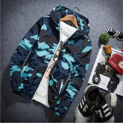 Stylish Demi-Season Camouflage Men’s Windbreaker Coats, Suits & Blazers FASHION & STYLE cb5feb1b7314637725a2e7: Blue|Gray|Green|Red