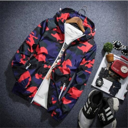 Stylish Demi-Season Camouflage Men’s Windbreaker Coats, Suits & Blazers FASHION & STYLE cb5feb1b7314637725a2e7: Blue|Gray|Green|Red