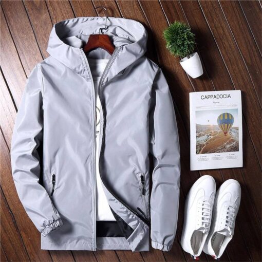 Stylish Demi-Season Casual Hooded Men’s Windbreaker Coats, Suits & Blazers FASHION & STYLE cb5feb1b7314637725a2e7: Black|Dark Blue|Green|Khaki|Red