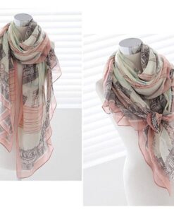 Elegant Women’s Long Printed Scarf FASHION & STYLE Veils & Scarfs cb5feb1b7314637725a2e7: Pink 