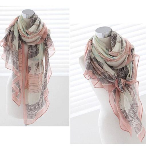 Elegant Women’s Long Printed Scarf FASHION & STYLE Veils & Scarfs cb5feb1b7314637725a2e7: Pink