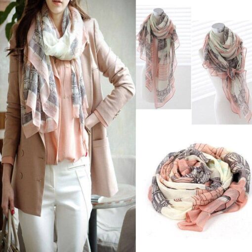 Elegant Women’s Long Printed Scarf FASHION & STYLE Veils & Scarfs cb5feb1b7314637725a2e7: Pink