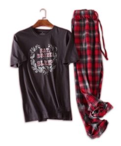 Casual Cotton Pajamas for Men FASHION & STYLE Sleepwear cb5feb1b7314637725a2e7: Black|Blue|Brown
