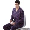 Men’s Checkered Cotton Long Sleeves Pajama Sets FASHION & STYLE Sleepwear cb5feb1b7314637725a2e7: Blue|Purple|White