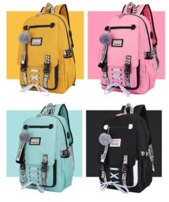 Teenage Girl’s School Bag with Lock Children & Baby Fashion FASHION & STYLE Hand Bags & Wallets Luggages & Trolleys SHOES, HATS & BAGS cb5feb1b7314637725a2e7: Black|Green|Pink|Yellow