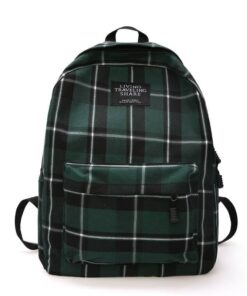 Kid’s Plaid Canvas School Backpack Children & Baby Fashion FASHION & STYLE Hand Bags & Wallets Luggages & Trolleys SHOES, HATS & BAGS cb5feb1b7314637725a2e7: Green|Red|White|Yellow 