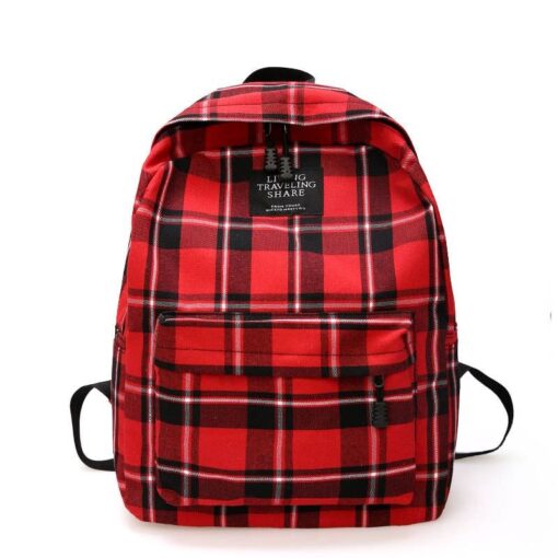 Kid’s Plaid Canvas School Backpack Children & Baby Fashion FASHION & STYLE Hand Bags & Wallets Luggages & Trolleys SHOES, HATS & BAGS cb5feb1b7314637725a2e7: Green|Red|White|Yellow