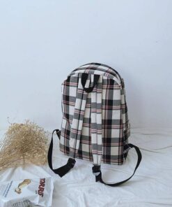 Kid’s Plaid Canvas School Backpack Children & Baby Fashion FASHION & STYLE Hand Bags & Wallets Luggages & Trolleys SHOES, HATS & BAGS cb5feb1b7314637725a2e7: Green|Red|White|Yellow 