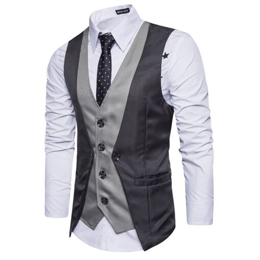 Fashion Men’s Waistcoat FASHION & STYLE Men Fashion & Accessories cb5feb1b7314637725a2e7: Black|Coffee|Gray|Navy|Red