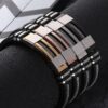 Men’s Stainless Steel and Silicone Black Bracelet JEWELRY & ORNAMENTS Men's Jewelry cb5feb1b7314637725a2e7: Black Gun Plated|Gold|Rose Gold|Silver Plated