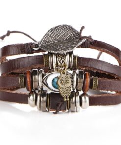 Boho Style Multilayer Leather Men’s Bracelet JEWELRY & ORNAMENTS Men's Jewelry cb5feb1b7314637725a2e7: Eye|Feather|Fish|Fish 2|Fish 3|Leaf|Peace|Peace 2|Turquoise 