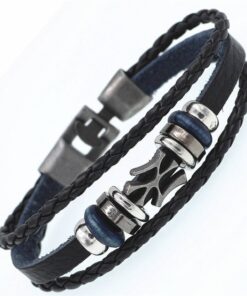 Men’s Braided Leather Bracelets JEWELRY & ORNAMENTS Men's Jewelry 8d255f28538fbae46aeae7: Black 