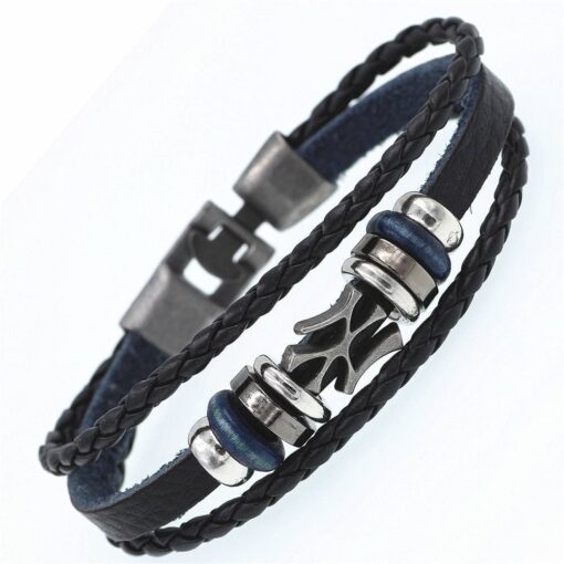 Men’s Braided Leather Bracelets JEWELRY & ORNAMENTS Men's Jewelry 8d255f28538fbae46aeae7: Black