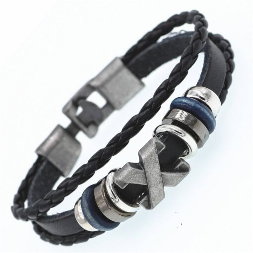 Men’s Braided Leather Bracelets JEWELRY & ORNAMENTS Men's Jewelry 8d255f28538fbae46aeae7: Black